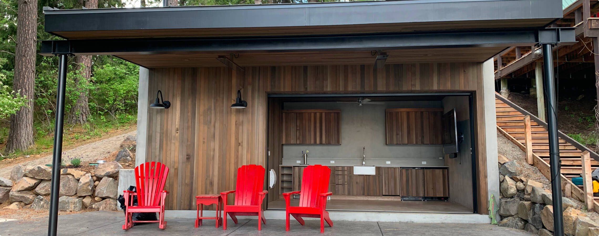 The home from outside, Lakeside Cabana