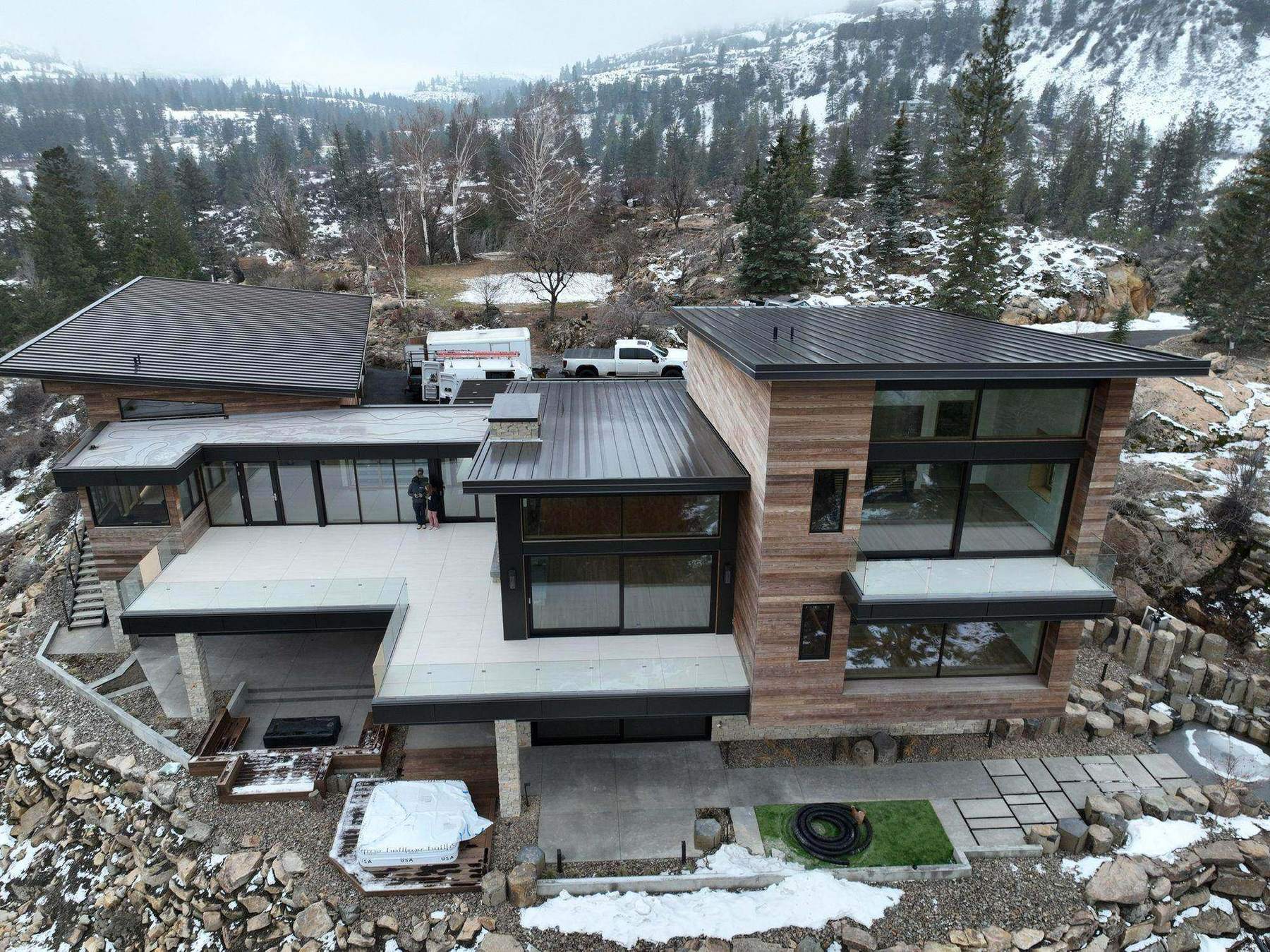 Aerial view of the finished home, Roosevelt