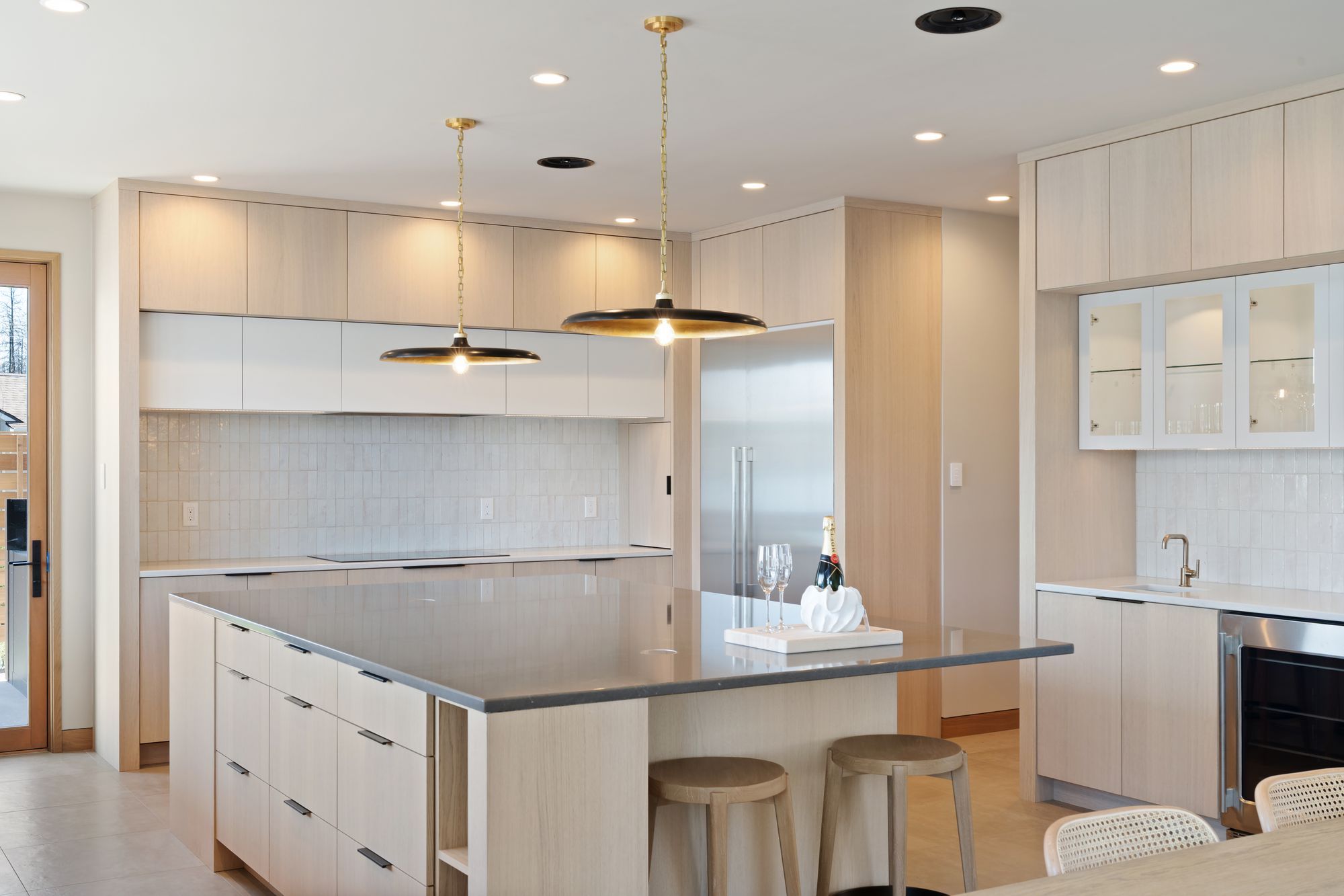 Kitchen with white oak cabinets, Silver Lake