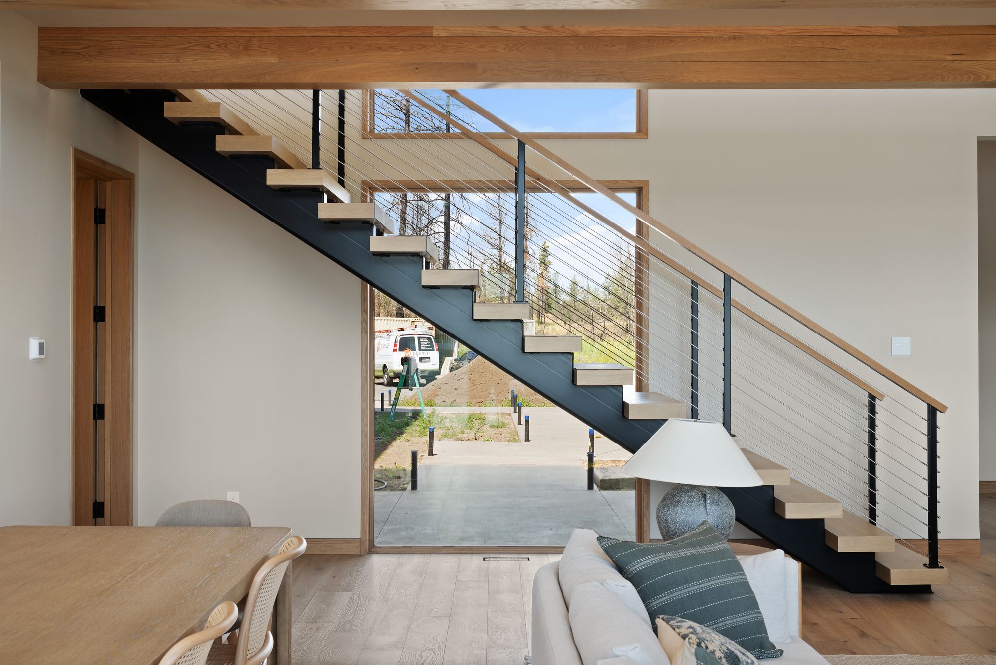 Floating stair beside the living room, Silver Lake